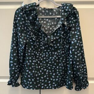LOFT Ruffle Sleeve Flower Blouse